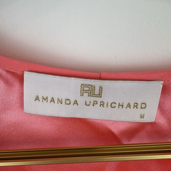 Amanda Uprichard Size M Coral Pink Sheath Tank Top 100% Silk - Picture 3 of 6